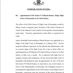The official document from the Supreme Court regarding the appointment of the Chief Justice. Staying informed on these matters is crucial for any practicing advocate.