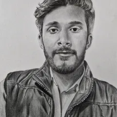 A custom pencil portrait of a man in a vest. I pay close attention to the different textures of clothing and the structure of the face to build a lifelike image.