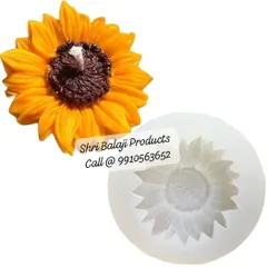 See the mold and the result side-by-side. My sunflower silicone mold creates a cheerful and detailed flower candle that is perfect for brightening up any space.