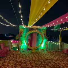 The full terrace setup, showing how I can transform a simple space into a grand celebration venue.