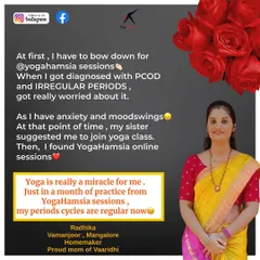This is why I do what I do. It's incredibly rewarding to see clients like Radhika find relief and regulate their cycles through our practice. This is a powerful reminder that consistent, mindful yoga can bring about miraculous changes for PCOD and irregular periods.