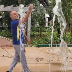 The true measure of a park's success is the joy it brings. This interactive water feature in one of our redesigned public parks in Bengaluru creates a space for spontaneous play and delight, transforming a simple stroll into a memorable sensory experience for all ages.