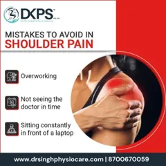 Shoulder pain is often caused by avoidable habits. This graphic points out common mistakes like overworking, poor posture while using a laptop, and delaying a doctor's visit, which can worsen the condition.