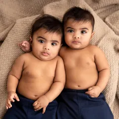 A beautiful, simple portrait of 6-month-old twin brothers. I love capturing these quiet moments where you can see their subtle similarities and differences.