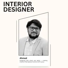 Meet our Interior Designer, Ahmed. He designs with intent and detail, creating interiors that perfectly balance function with luxury.