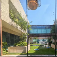 A preview of our Dubai Hills villa, Wahatan, which means Oasis. The design sucks the green of the golfing fairway into its central courtyard, making nature the absolute center stage of the home.