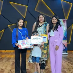 Another one of our bright stars being felicitated. We make sure every child's effort and enthusiasm is recognized, creating a positive and encouraging end to their summer camp experience.