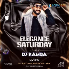 The flyer for 'Elegance Saturday' at The Fixx. I play at a variety of themed nights to suit different vibes.