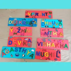 Look at these amazing personalized nameplates! This is one of my most popular birthday party activities, and every child leaves with a unique piece of decor for their room.