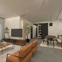 This is what I call modern tropical design. The space is built on a palette of natural materials like wood and concrete, with comfortable, modern furniture and plenty of greenery. It’s a clean, uncluttered look that feels calm and connected to the outdoors.