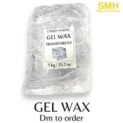 This is my crystal-clear gel wax, sold by the kilogram. It's the perfect medium for making transparent candles where you want to showcase decorative embeds like dried flowers, sand, or wax shapes.