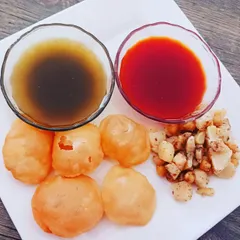 My popular gluten-free golgappe, made from a blend of barnyard millet and amaranth flour, making them vrat (fasting) compliant too.
