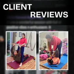 A collage of client reviews and photos of them in practice. Your feedback means the world to me.