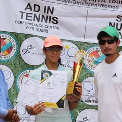 Celebrating a dominant performance from the winner of the girls' singles event at our AITA tournament. Her hard work and dedication on the court paid off with a well-deserved trophy.