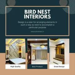 We believe that good design has a purpose. This collage showcases our work in creating high-quality, beautiful, and functional spaces, including a bedroom with a textured headboard and a stylish entryway.