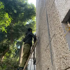 Another angle of a high-up installation. Proper wiring and secure mounting are key for a system that lasts, and I guarantee my workmanship for life.