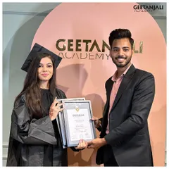 A proud moment for our graduate as she receives her hard-earned certificate. We are committed to shaping the next generation of beauty professionals.