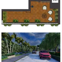 A comparison of a 2D layout plan and a 3D render. This shows how I translate a flat drawing into a photorealistic image to help you understand the final look and feel of your project.