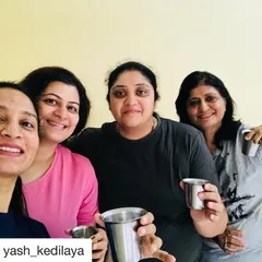 The fun doesn't stop when the music ends. Here we are grabbing a well-deserved coffee after a killer workout. We are a community that supports each other both in and out of the studio.