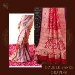 An inspiration image showcasing a double saree draping technique. This is part of my series on cultural bridal looks, starting with the elegant Maharashtrian bride.