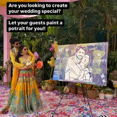 Let your guests paint a portrait for you. This is a fun and interactive way to create a lasting memory of your wedding day.