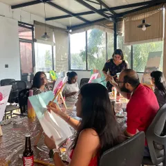 Our gold leaf open house workshop in full swing. Participants get to paint anything they like and add some golden flair with our guidance.