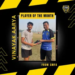 Player of the Month: Vinayak Aarya. Congratulations to Vinayak for showcasing exceptional skills and embodying the spirit of our academy.