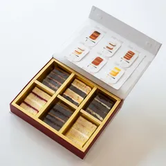 Our Cake Slices Box is the best way to sample our flavours. This box contains six different slices, each individually wrapped for freshness. It's a tasting session in a box!