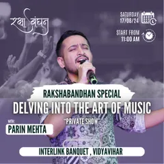 A poster for a private show celebrating Rakshabandhan. I can create a special setlist of songs to honor any occasion and relationship.