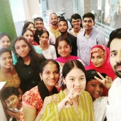 A cheerful group selfie with our students, including some of our youngest members from the kids program. These moments of connection are what make our academy special.
