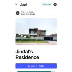 Our Jindal's Residence project as featured on Dwell's platform. This project was a dialogue between nature, materiality, and geometry.