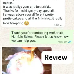 A lovely review for my burnaway cake. The client loved the taste and the unique, tempting look.