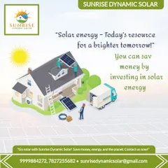 A similar graphic reinforcing the message that investing in solar energy is a direct way to save money and secure a better future.