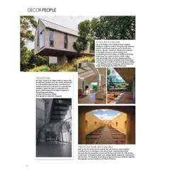 A page from the Elle Decor India feature, highlighting our 'Wildgrass' house in the Nilgiris and Freedom Park in Bengaluru. The article explores our use of material honesty and context-driven design.