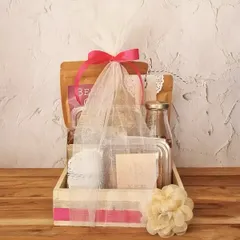 Handmade with love and packed with the best from our bakery. This wooden tray hamper is a simple yet beautiful gift, showcasing a variety of our products.