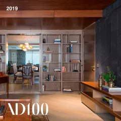 Our Chandhiok Residence project, featured in the 2019 AD100 list. This space showcases our use of custom shelving and a seamless flow between living and dining areas.