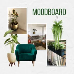 A mood board showcasing our love for metal planters. Metal is a sturdy, evergreen material that can be reused and recycled, making it a sustainable choice for custom-designed planters and plant stands.