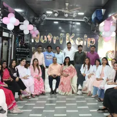 A group photo of our dedicated and supportive Nutrikalp team. We work together to help you achieve your health goals.