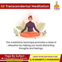 We introduce various meditation techniques, including Transcendental Meditation, which promotes deep relaxation by helping you avoid distracting thoughts.