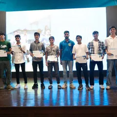 Our U17 boys team stands proudly on stage with their certificates at the Bravo Xcelerate Annual Awards Day. We celebrate all our superstars and their achievements throughout the season.