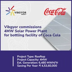 We partner with global leaders like Coca-Cola to advance their sustainability goals. This 4MW rooftop solar power plant for a major bottling facility generates an estimated 6,480 MWH per year, delivering substantial energy savings and environmental benefits.
