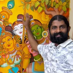 A photo with one of my favourite Radha-Krishna murals. What caption would you give this, friends?