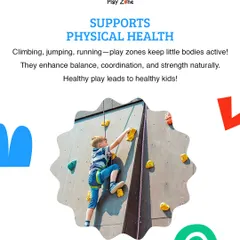 Our play zone supports physical health by keeping little bodies active. Climbing, jumping, and running enhance balance, coordination, and strength naturally.