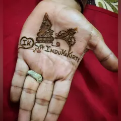 This design was for a groom in Kolkata who wanted to celebrate his wedding with custom mehndi. I included the couple's hashtag and traditional wedding symbols for a personalized touch.