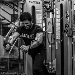 Back to heavy lifting. I'm moving back up to my 80kg walking weight to build and retain as much muscle as possible as I get older. This shot is from a chest workout using the Cybex cable machine.