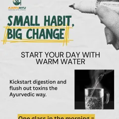 One small habit can create a big change. Starting your day with a glass of warm water is a simple Ayurvedic practice to kickstart digestion and flush out toxins.