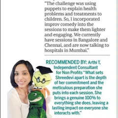 A feature from Sunday Midday on my work using puppetry in healthcare. The article highlights how this art form can explain health topics to children and uplift the spirits of patients and providers alike.