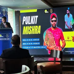 Here I am, Pulkit Mishra, featured during the Pro Tennis League auction. Being recognized as India's #1 in 30+ singles and doubles is a result of the relentless grind we believe in.