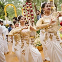 A magnificent entry for a South Indian themed Haldi. We incorporated traditional dancers and cultural elements to create an authentic and grand welcome for the couple and their guests.