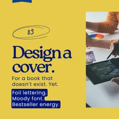 Procrastination method number three: Design the cover for the book that doesn't exist yet. It needs foil lettering, a moody font, and that undeniable bestseller energy.